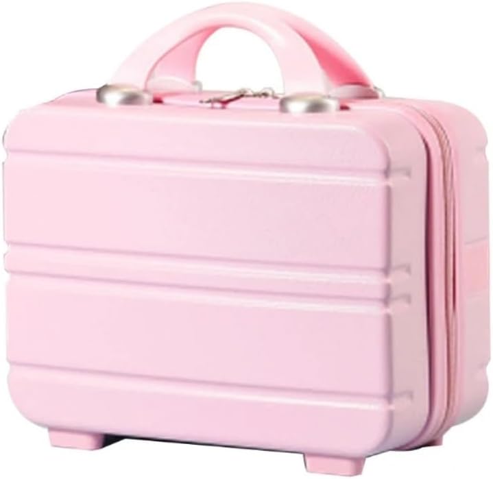 Travel Hand Luggage Cosmetic for Case Small Makeup Carrying Mini Suitcase, Pink