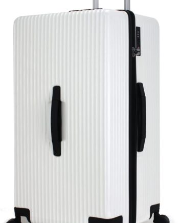 Trunk Luggage, 28 Inch Luggage with Spinner Wheels, Scratch resistant texture Lightweight PC material with （Family Travel Series ） (White)