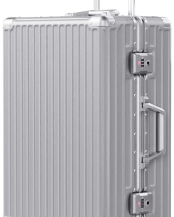 PC+ABS Aluminum Frame Zipperless Checked Luggage Hard Shell Suitcase with  Double Spinner Wheels 24 Inch Silver