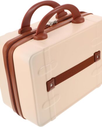 Retro Mini Suitcase Vintage Makeup Travel Case 14-inch Portable Cosmetic Brush Storage Organizer Vanity Case Small Luggage For Women