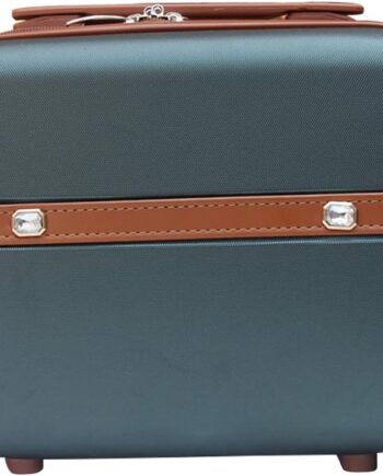 Mini Fashion Hard Shell Makeup Cosmetic Case Portable Suitcase Travel Luggage (Blackish green)