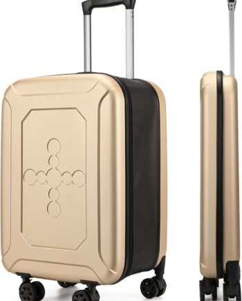 Collapsible Suitcase Checked Fully Foldable Luggage Hardshell Carry-On Rolling Suitcases with Silent Spinner Wheels,Combination Lock Travel for Men Women(24-Inch)