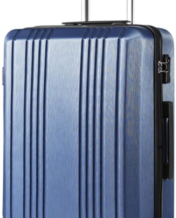 Luggage Suitcase PC+ABS with  Spinner Carry on Hardshell Lightweight 20in 24in 28in(ice blue, S(20in_carry on))
