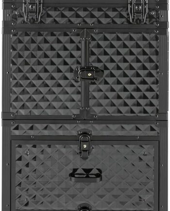 Rolling Makeup Train Case Lockable Hairdressing Cosmetic Travel Case Wheels US