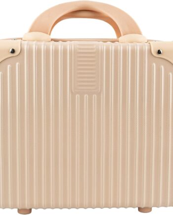 , Portable Hard Shell Cosmetic Suitcase Makeup Travel Case Pink, Pink, 1 Pack