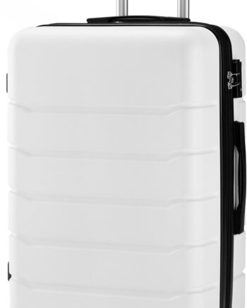 28 Inch Hardside Carry On Luggage, Suitcase with Double Spinner Wheels & , Hard Shell, Expandable Rolling Lightweight, White