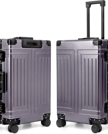 All Aluminum Carry On Luggage，Cut from Whole Aluminum Sheet，22x14x9 Airline Approved ，（3rd Generation，Premium Metal zipperless suitcase ） (grey, 24inch)