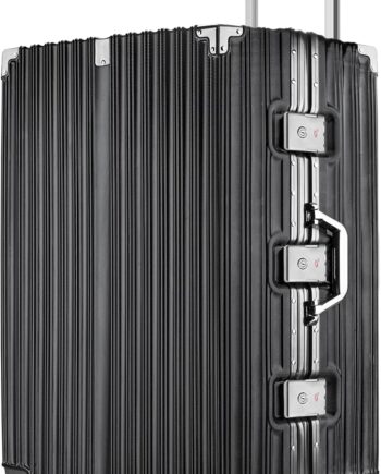 Zipperless Luggage | 28 Inch Checked suitcase | PC + Aluminum Frame | , Scratch-Proof Hardshell & Silent Wheels | Lightweight Carry-On for Business Travel (Black)