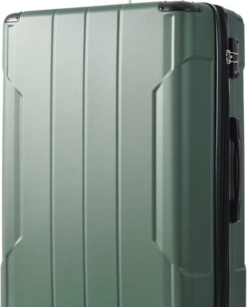 20 Inch Carry On Luggage with Wheels Aluminum Alloy Corner Hard Shell Suitcase  Luggage Suitcases for Travel Woman Men(Green)